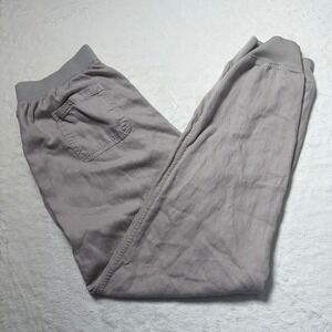 Faherty Arlie Day Jogger Taper Pants Beige Womens Size Medium Tencel Linen Blend